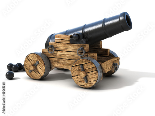 cannon on a white background Fototapet