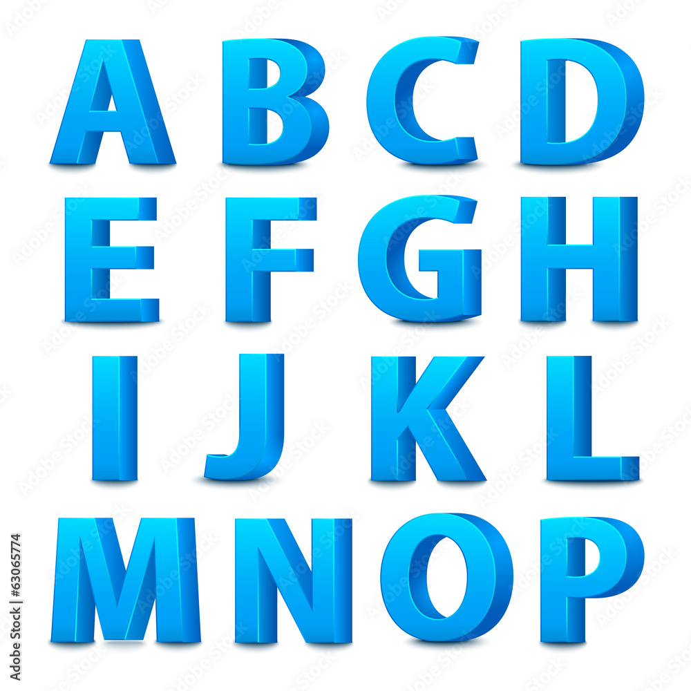 Big blue letters standing. Big blue letters standing.