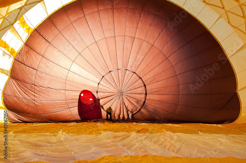 View inside a large balloon