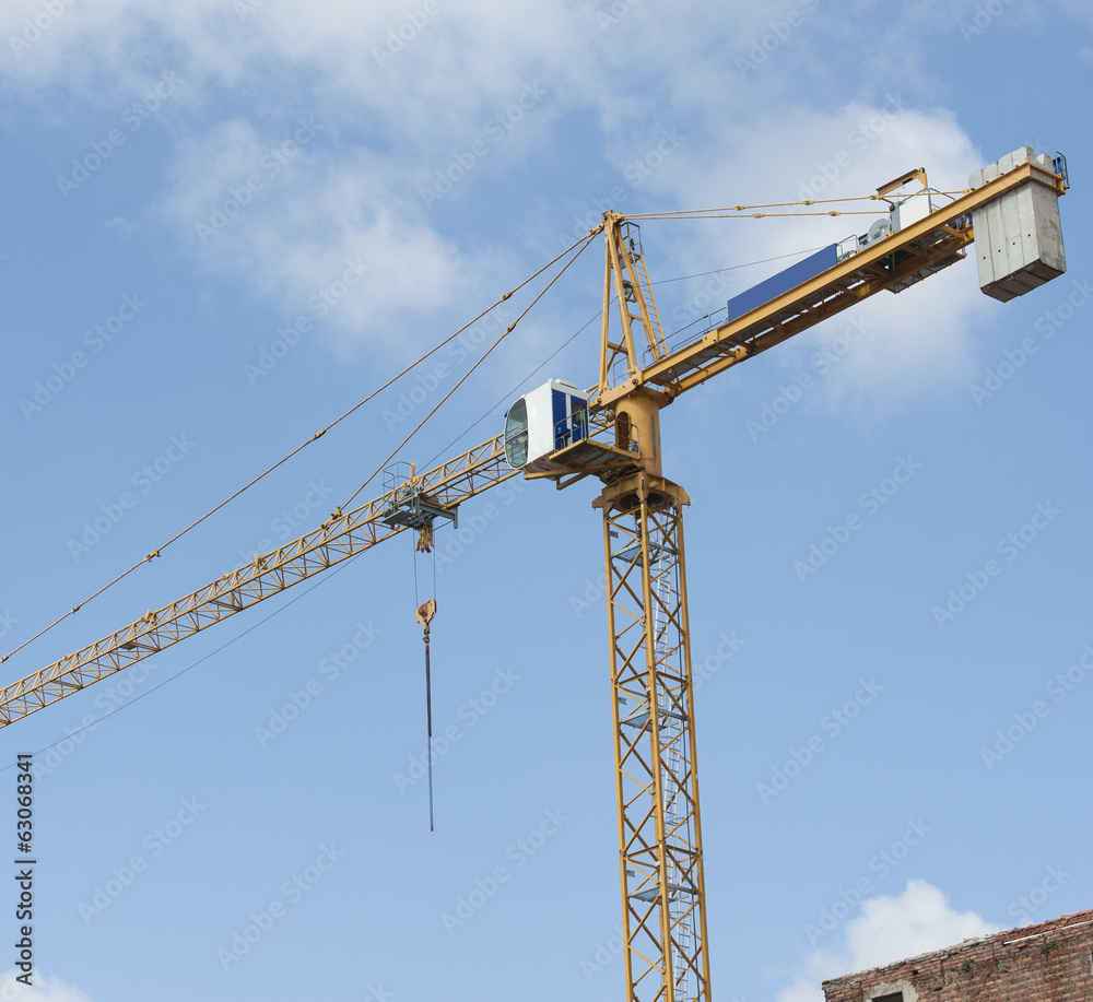 High crane on a building site
