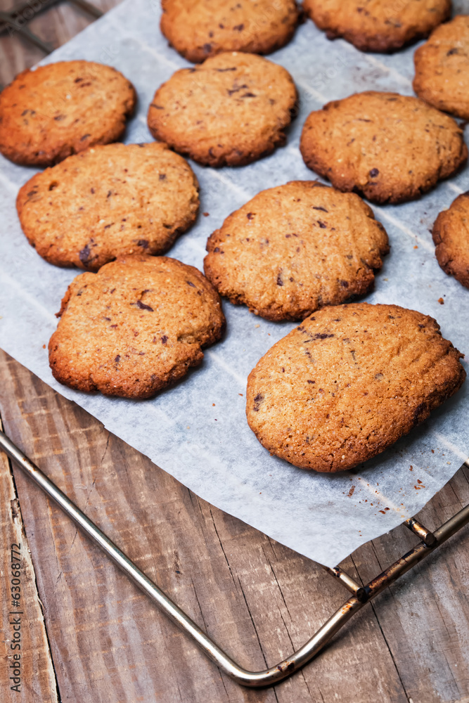 Homemade wholegrain cookies with chocolate Homemade wholegrain cookies with chocolate