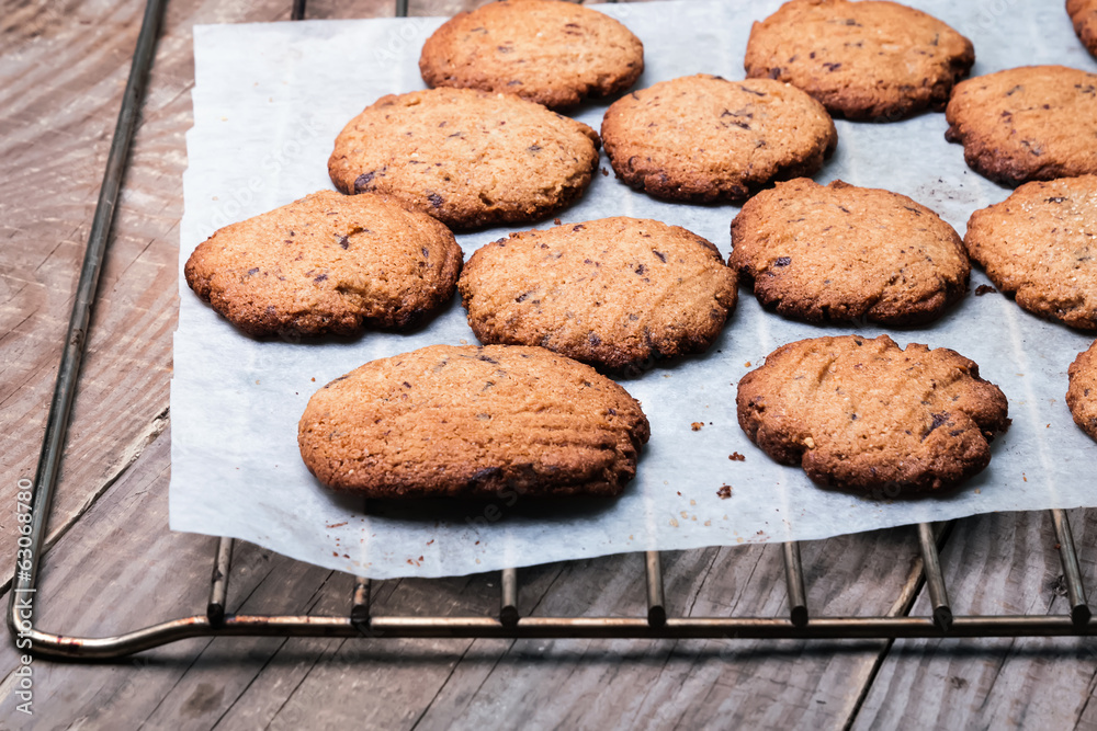 Homemade wholegrain cookies with chocolate Homemade wholegrain cookies with chocolate