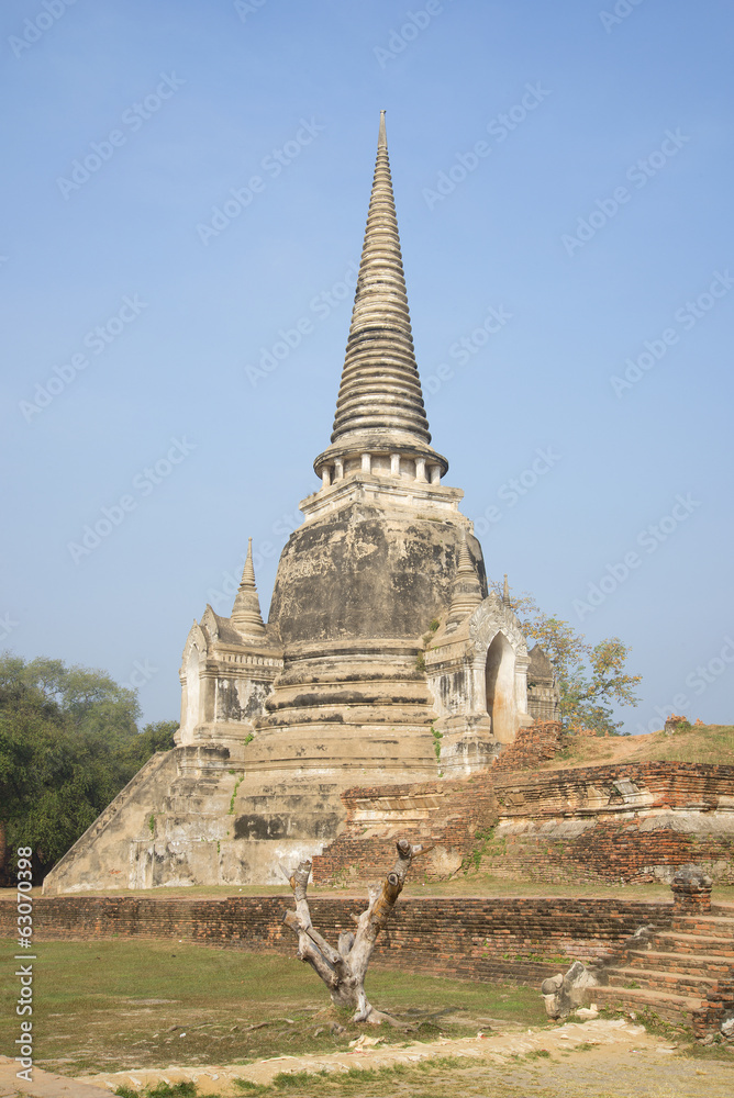 Chedi Wat Phra Si Sanphet. The Ayutthaya