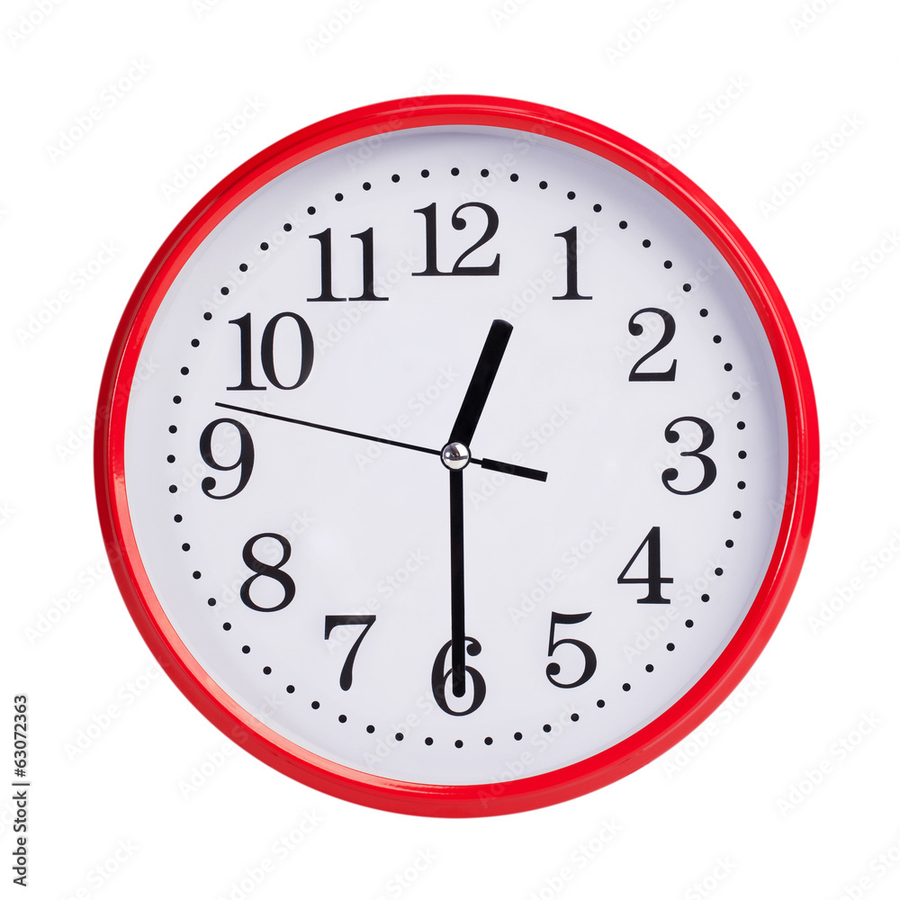 Round clock shows half of the first Round clock shows half of the first