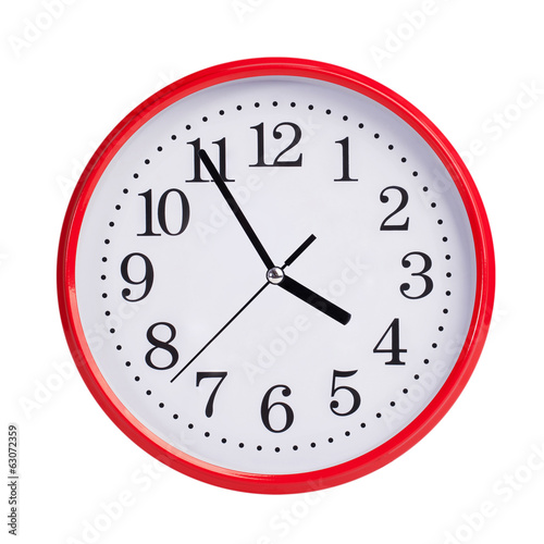 Five to four on round clock face