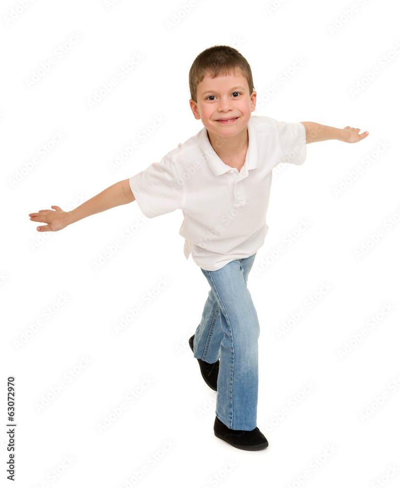 boy like a airplane isolated boy like a airplane isolated