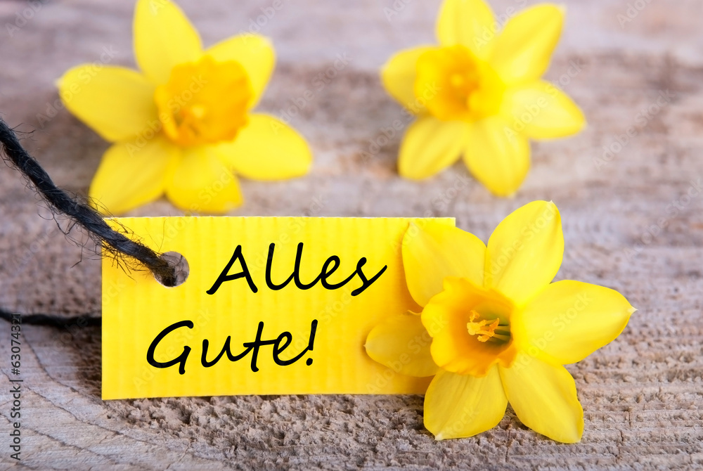 Fototapeta premium Yellow Label with Alles Gute