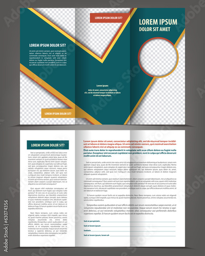 Vector empty trifold brochure print template design