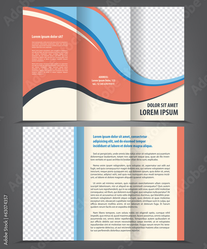 Vector empty trifold brochure print template design