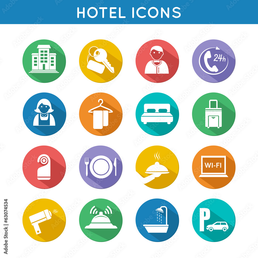 Hotel Travel Icons Set