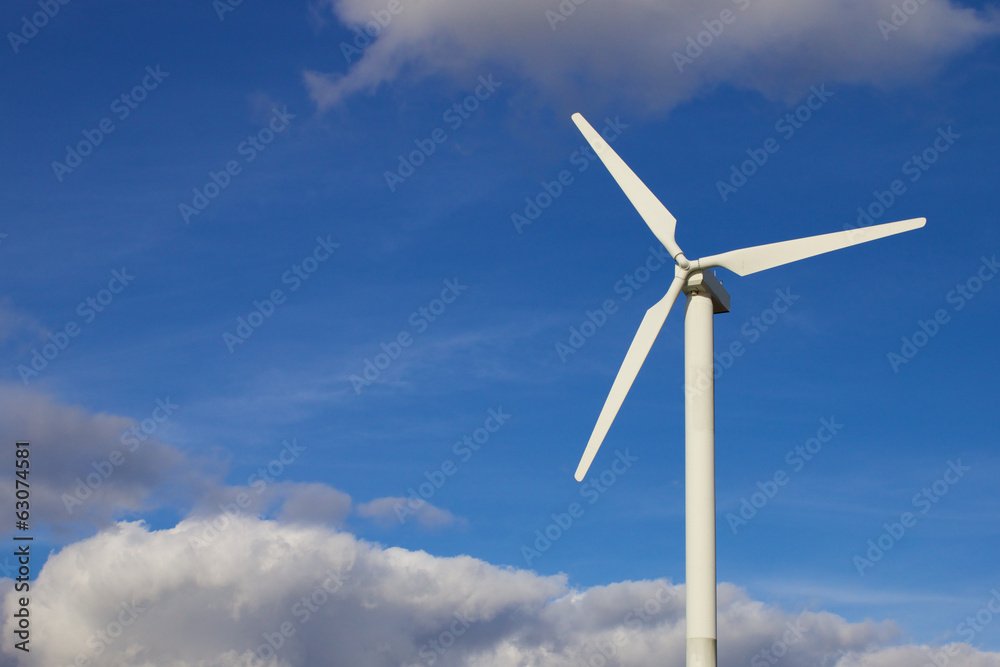 Wind turbine against a summer sky Wind turbine against a summer sky