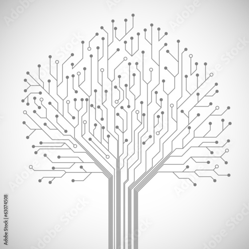 Circuit board tree symbol poster