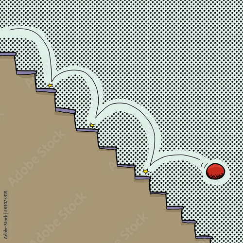 Ball Going Down Stairs