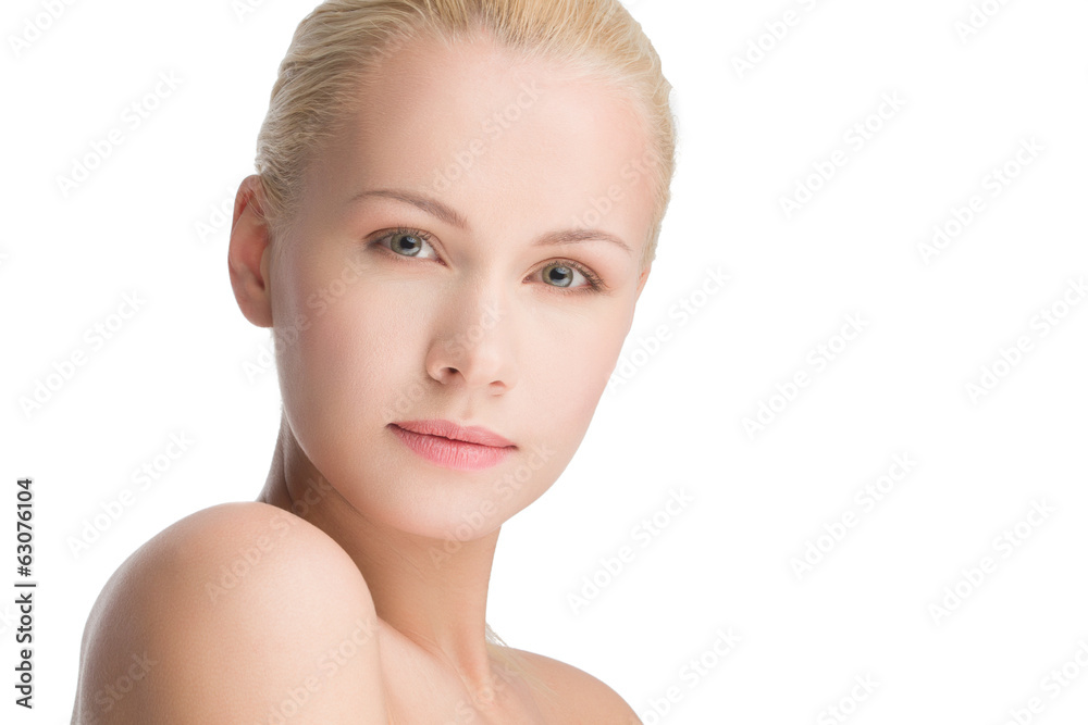 young beautiful caucasian woman, isolated on white young beautiful caucasian woman, isolated on white