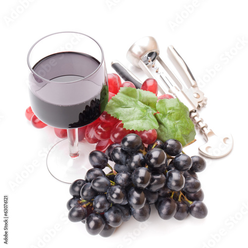 A glass of wonderful and delicious red semisweet wine