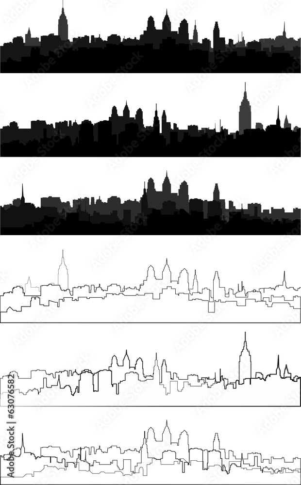 silhouette of city in black interpretation part 1