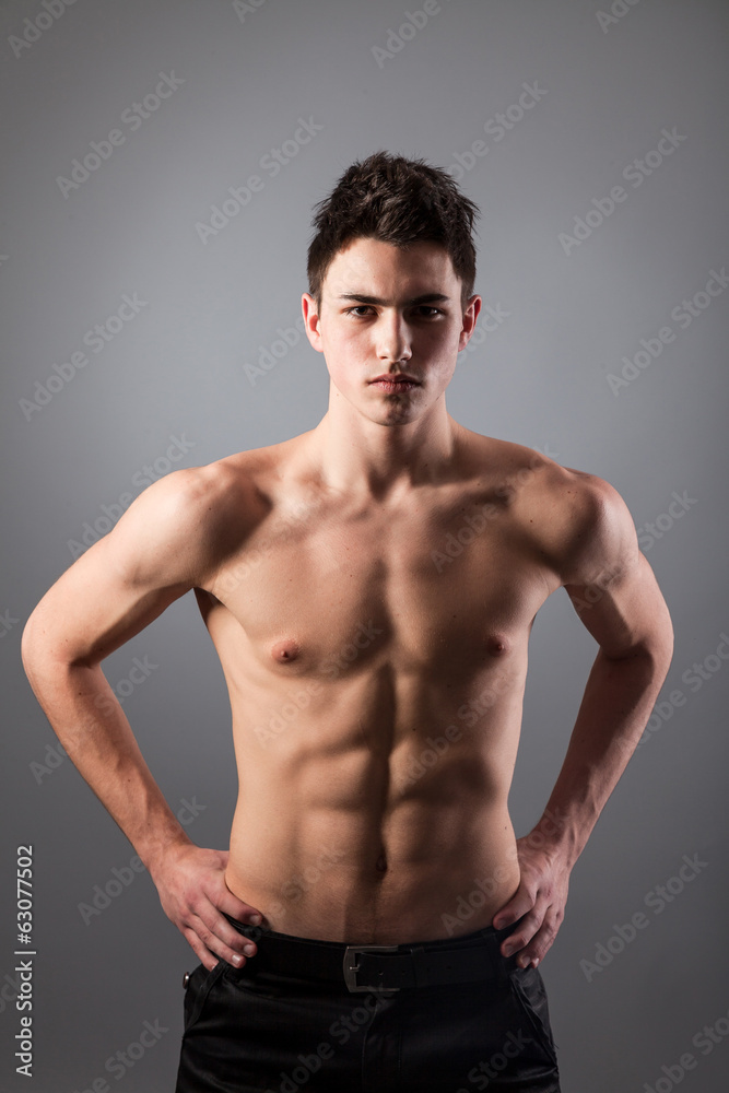 Portrait of young bodybuilder man