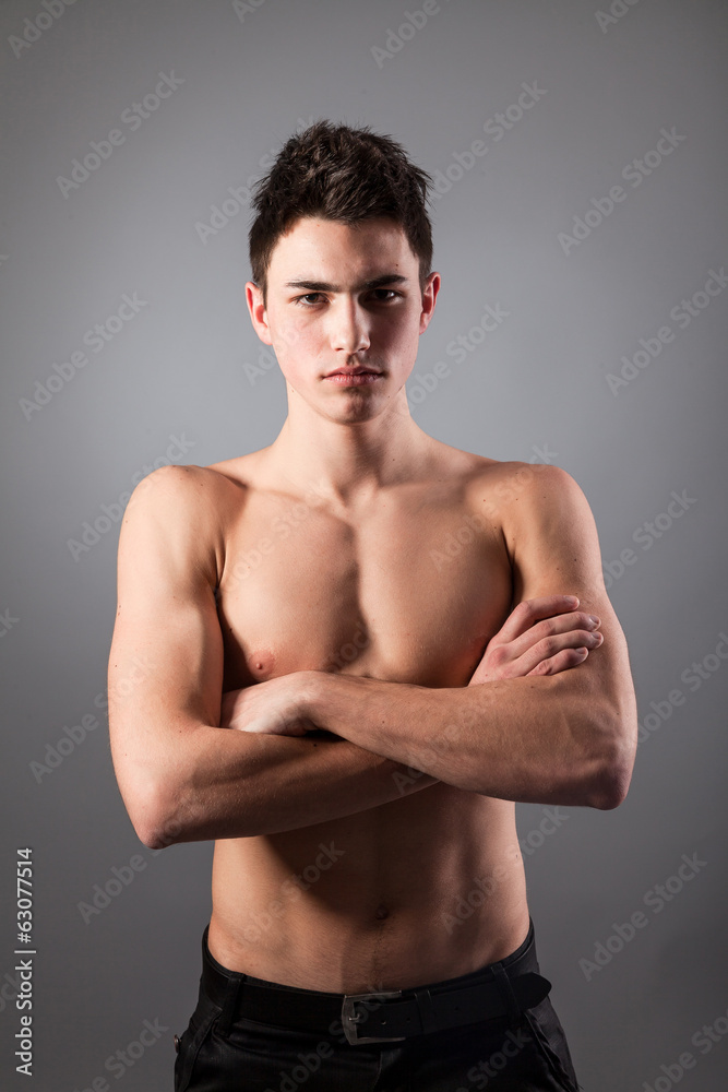 Fototapeta premium Portrait of young bodybuilder man
