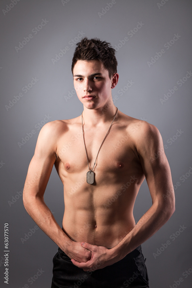Fototapeta premium Portrait of young bodybuilder man
