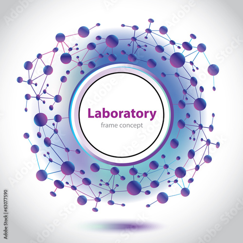 Abstract violet-blue medical laboratory circle element.