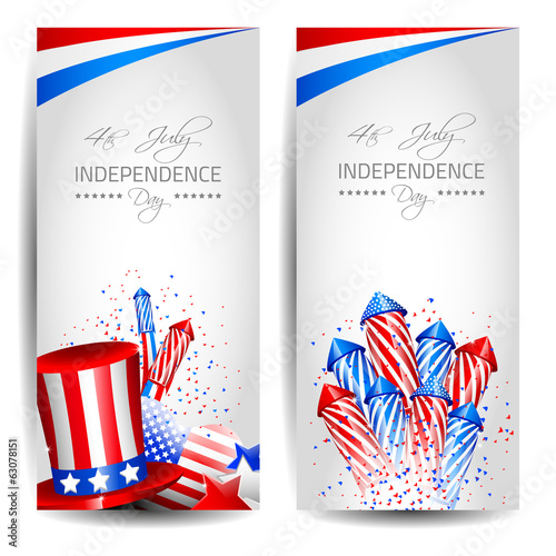 Colletion of Vector Independence Day Cards