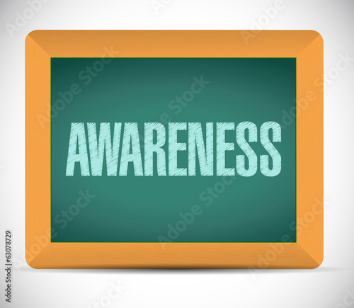 awareness sign message on a board. illustration