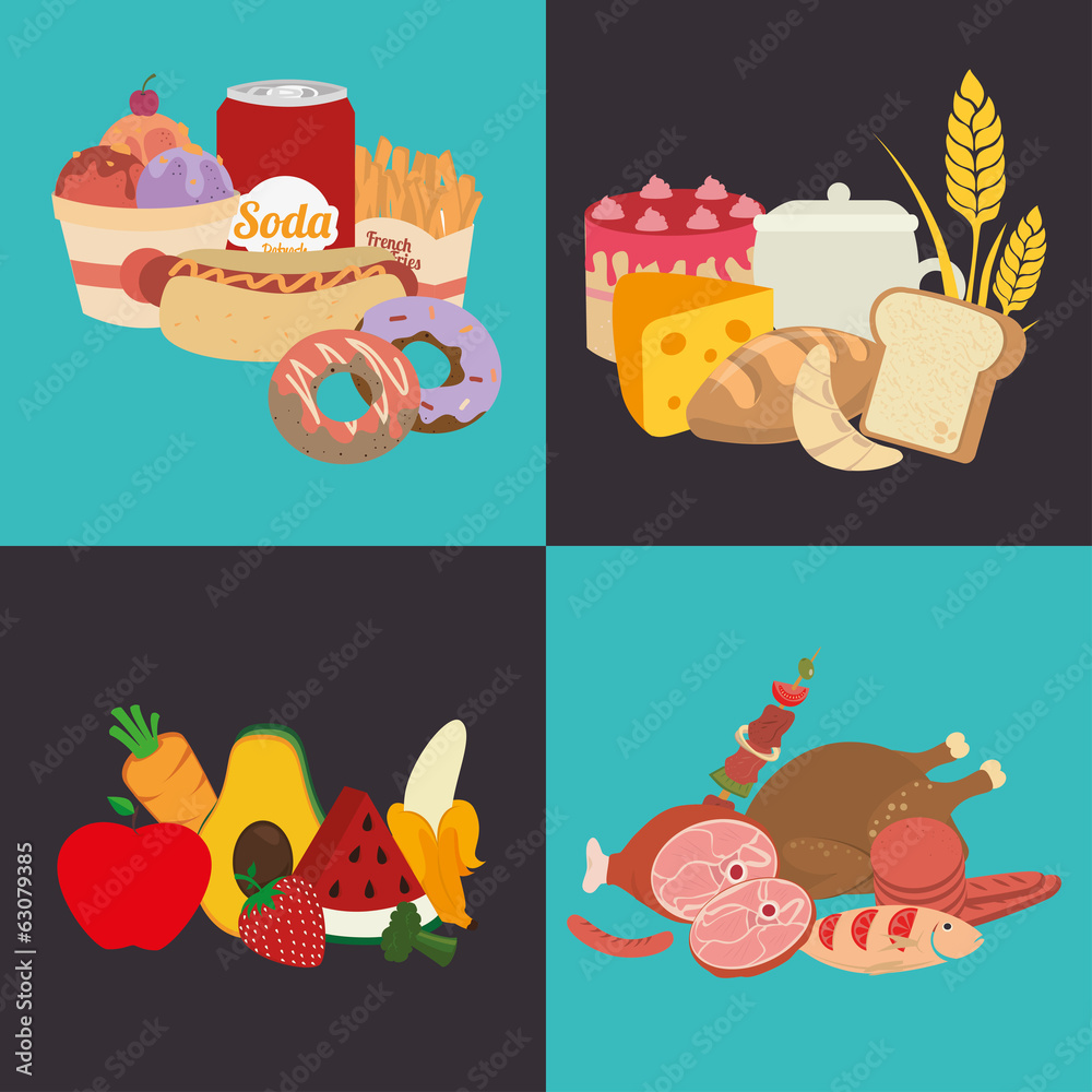 Naklejka premium Healthy food design