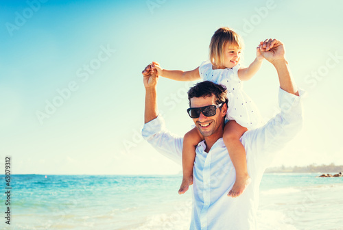 Father and Daughter at the Beach