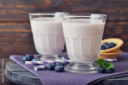 Yogurt with fresh blueberry