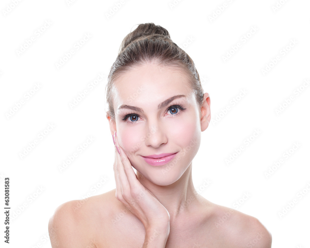 Beautiful young Skin care woman face