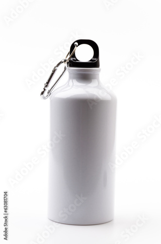 Stainless bottle water isolated white background