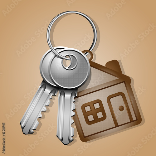 Bunch of keys with house shaped trinket