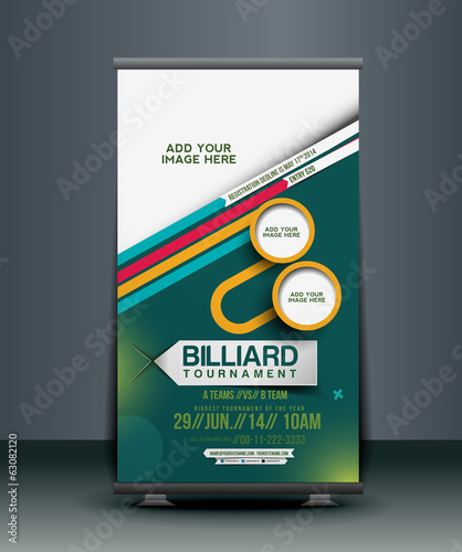 Billiard Competition Roll Up Banner Design