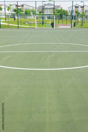 Futsal court concrete flooring and lines © abdrahimmahfar