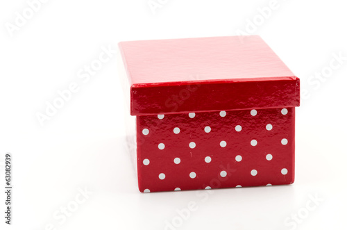 Red box isolated white background