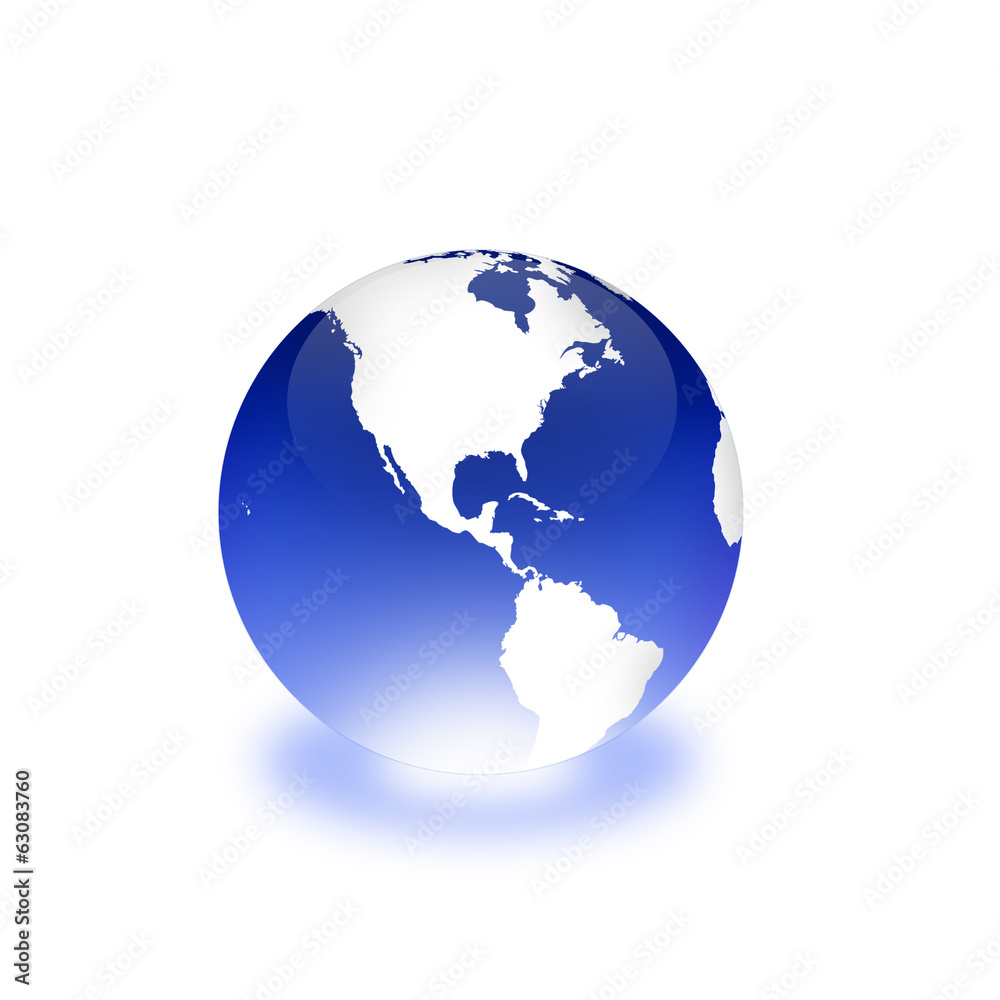 Naklejka premium 南北アメリカ地球儀