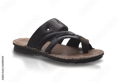 Men leather sandal style isolated on white background