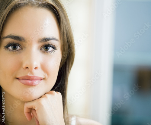 Free Download Portrait of young woman at home - GFXLoad