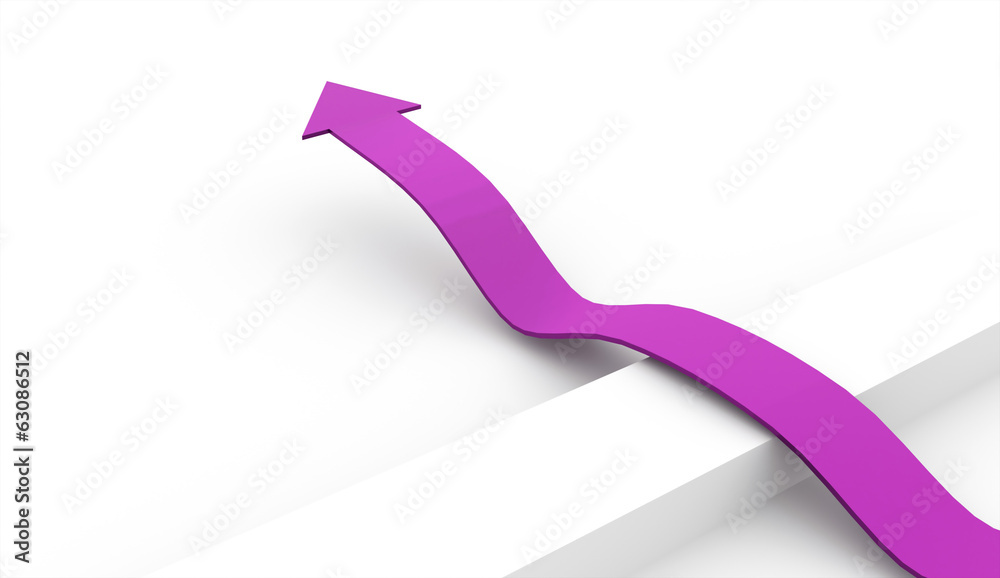 Purple business arrow concept on white Purple business arrow concept on white