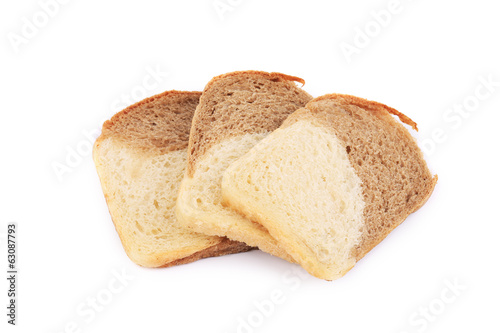 Brown and white bread slices.