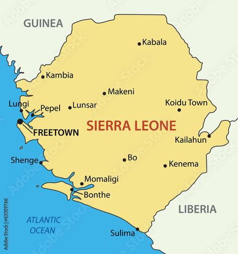 Republic of Sierra Leone - vector map photo