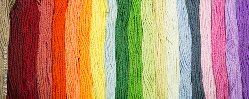 Multicolor sewing threads texture