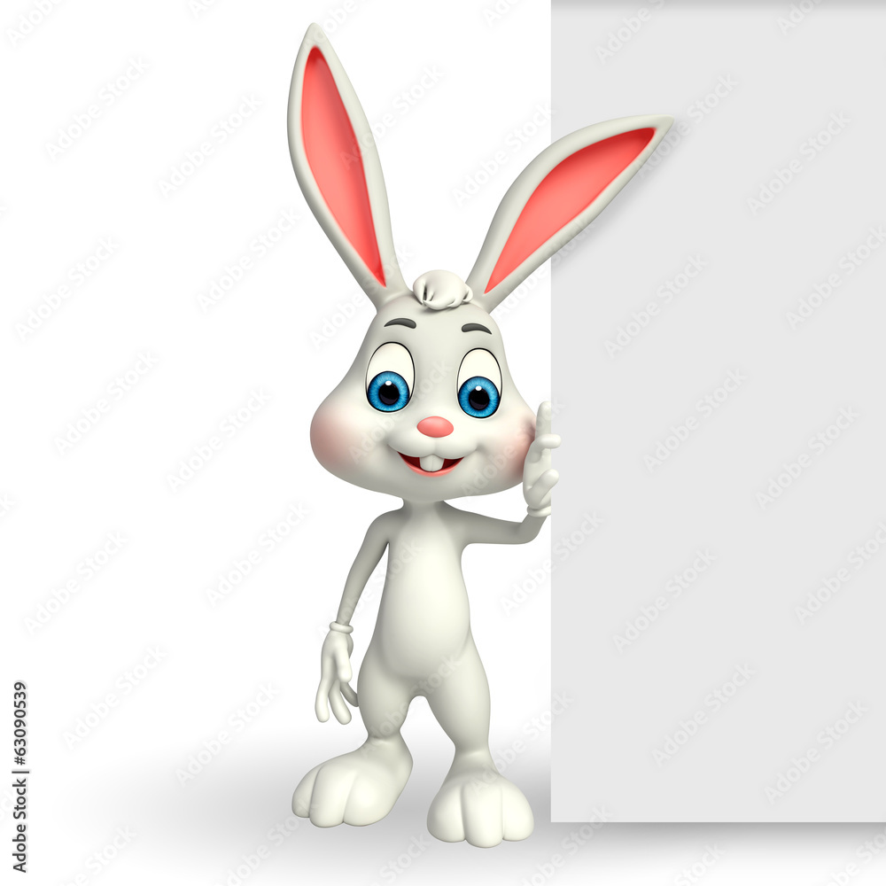 Obraz premium cute easter bunny with sign