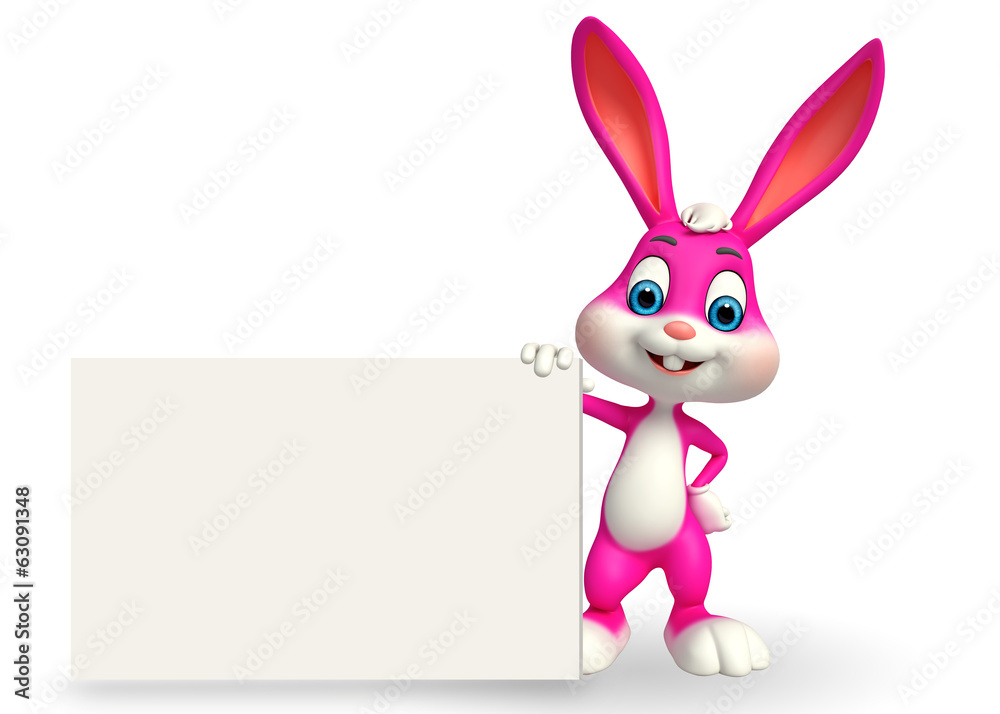 Cute Easter Bunny with sign