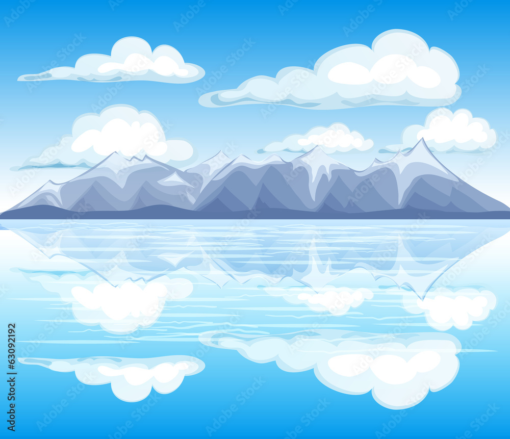 Mountain landscape view vector