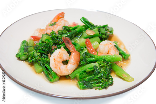stir-fried broccoli and shrimp