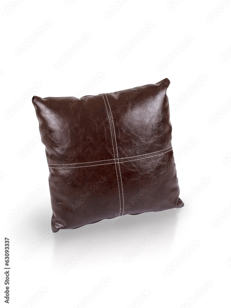 Obraz premium dark brown leather cushion