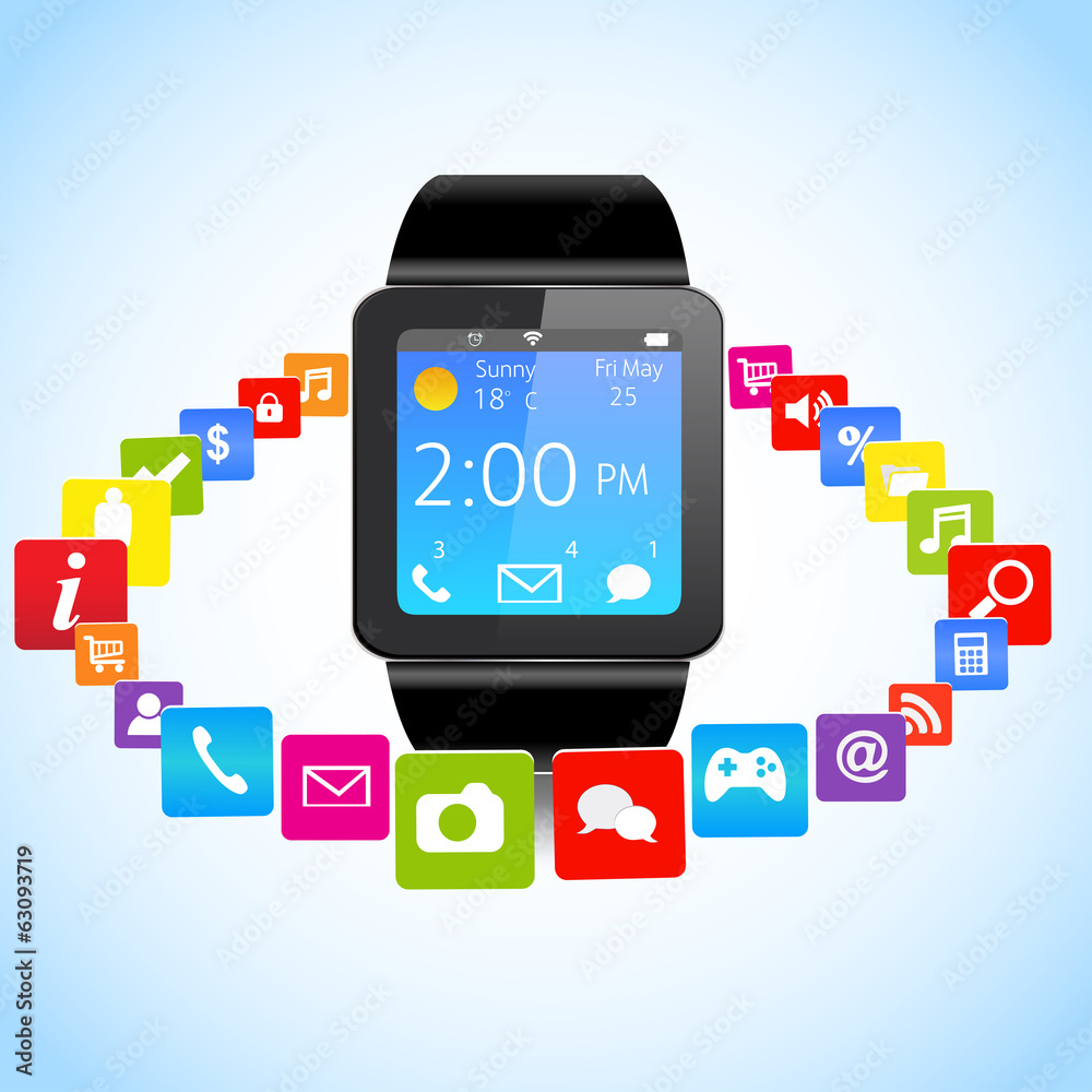 Smartwatch and Application Icons Smartwatch and Application Icons