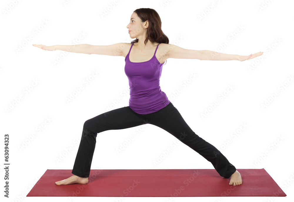 Woman in Warrior II Pose during Yoga