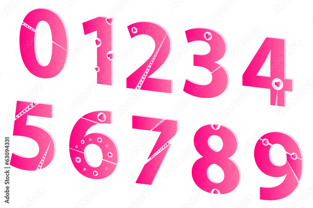 3D Valentines Day Love Alphabet Numbers Set Concept Vector 3D Valentines Day Love Alphabet Numbers Set Concept Vector